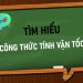 Công thức tính vận tốc