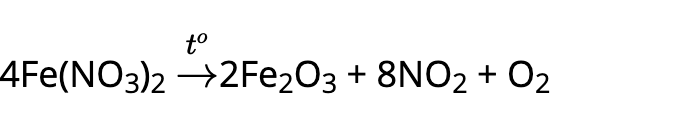 Điền hệ số để có phương trình nhiệt phân Fe(NO3)2